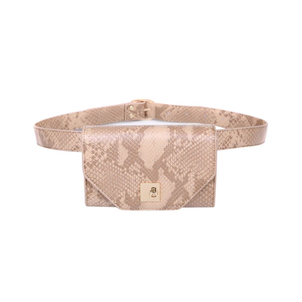 NEW w/ tags  Moda Luxe Natural Snake print Vera Belt / Crossbody Bag